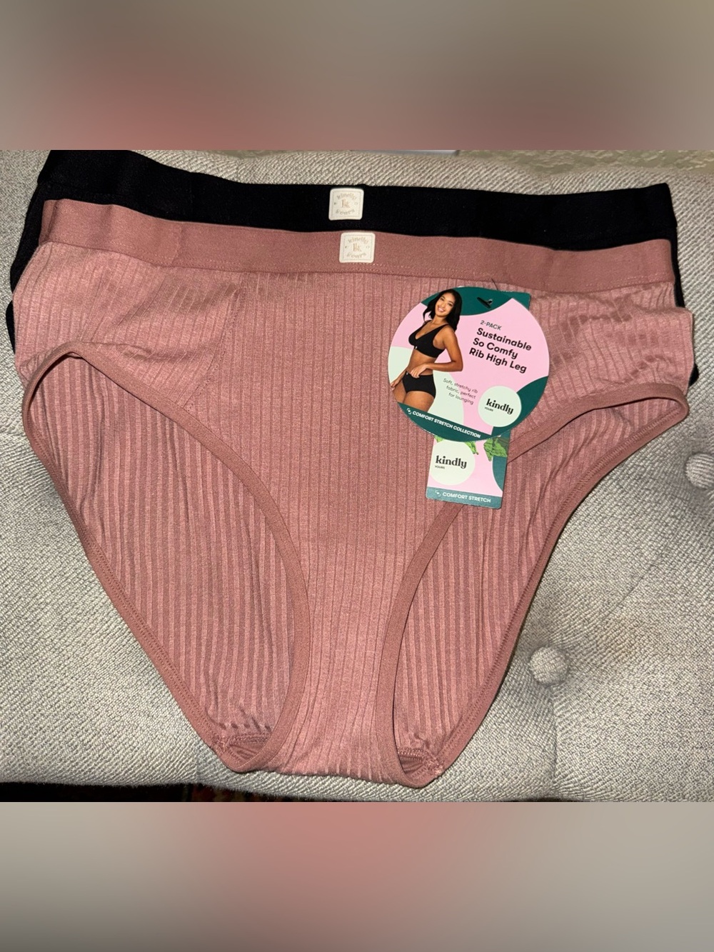 Kindly Rib High Leg Briefs - S